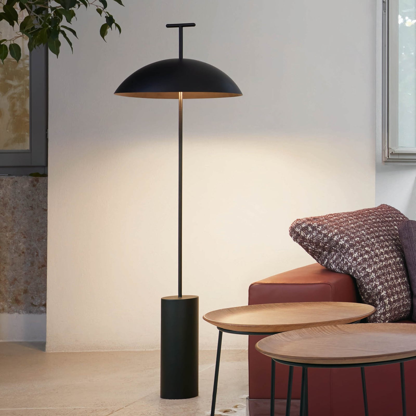 LED gulvlampe Geen-A dimbar svart stål H132 cm E14 forfra