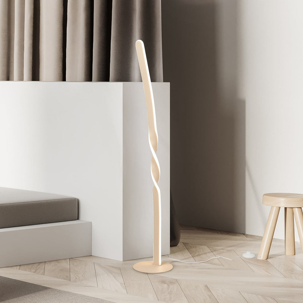 LED gulvlampe Ginko sand metall 110 cm 19W nøytralhvit forfra
