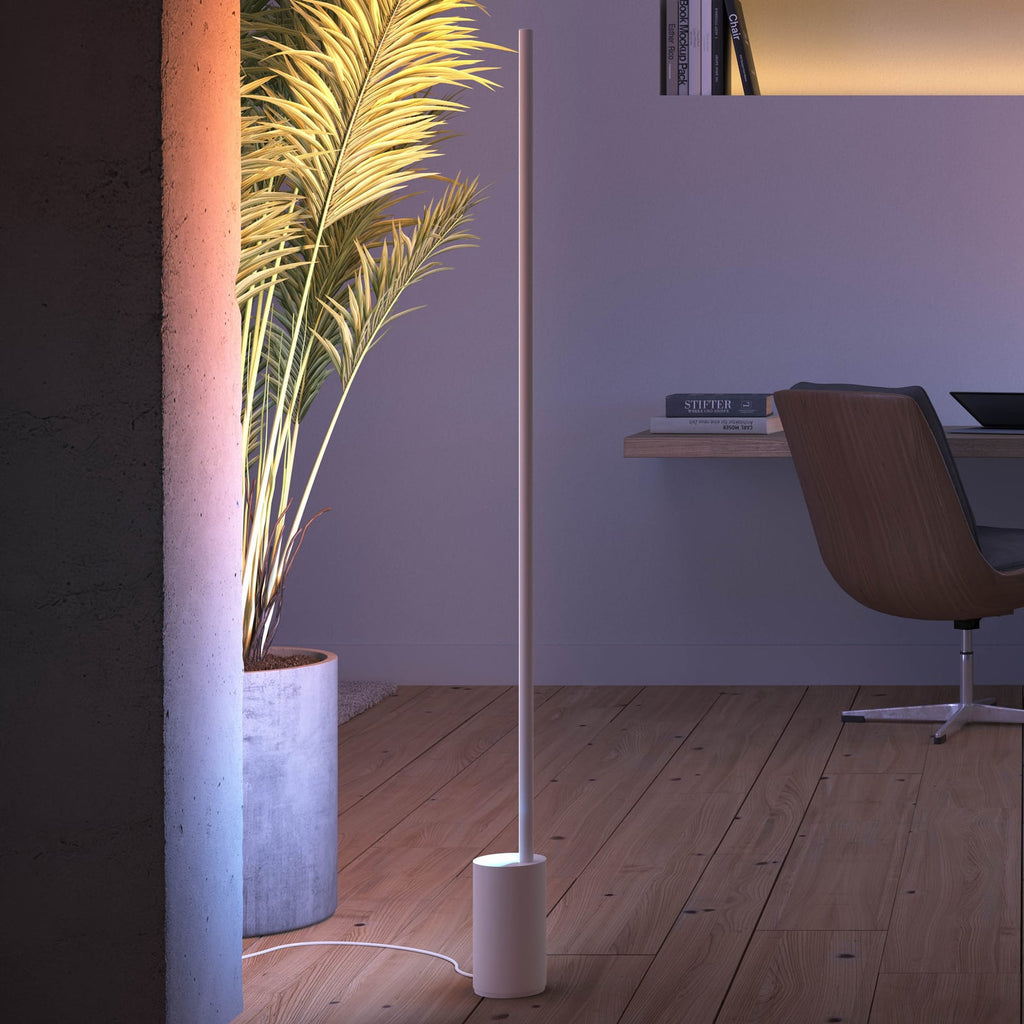 LED gulvlampe Gradient Signe hvit RGBW dimbar Zigbee Philips Hue forfra