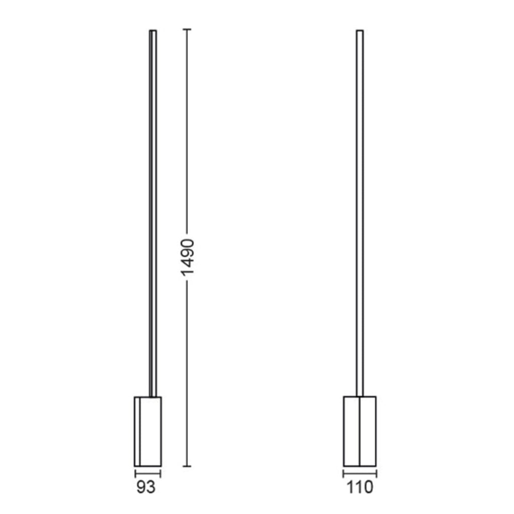 LED gulvlampe Gradient Signe hvit RGBW dimbar Zigbee Philips Hue i moderne interiør