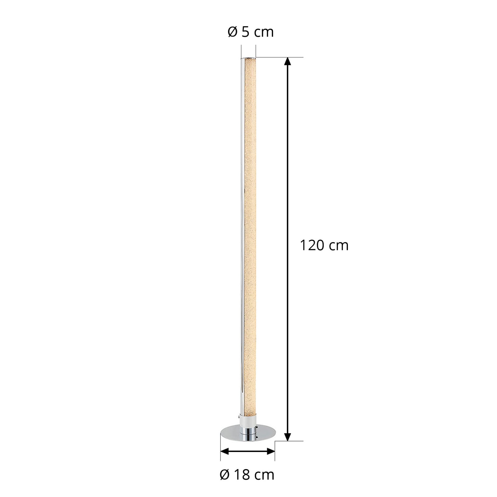 LED gulvlampe Hadis RGB dimbar med fjernkontroll 120 cm med fjernkontroll
