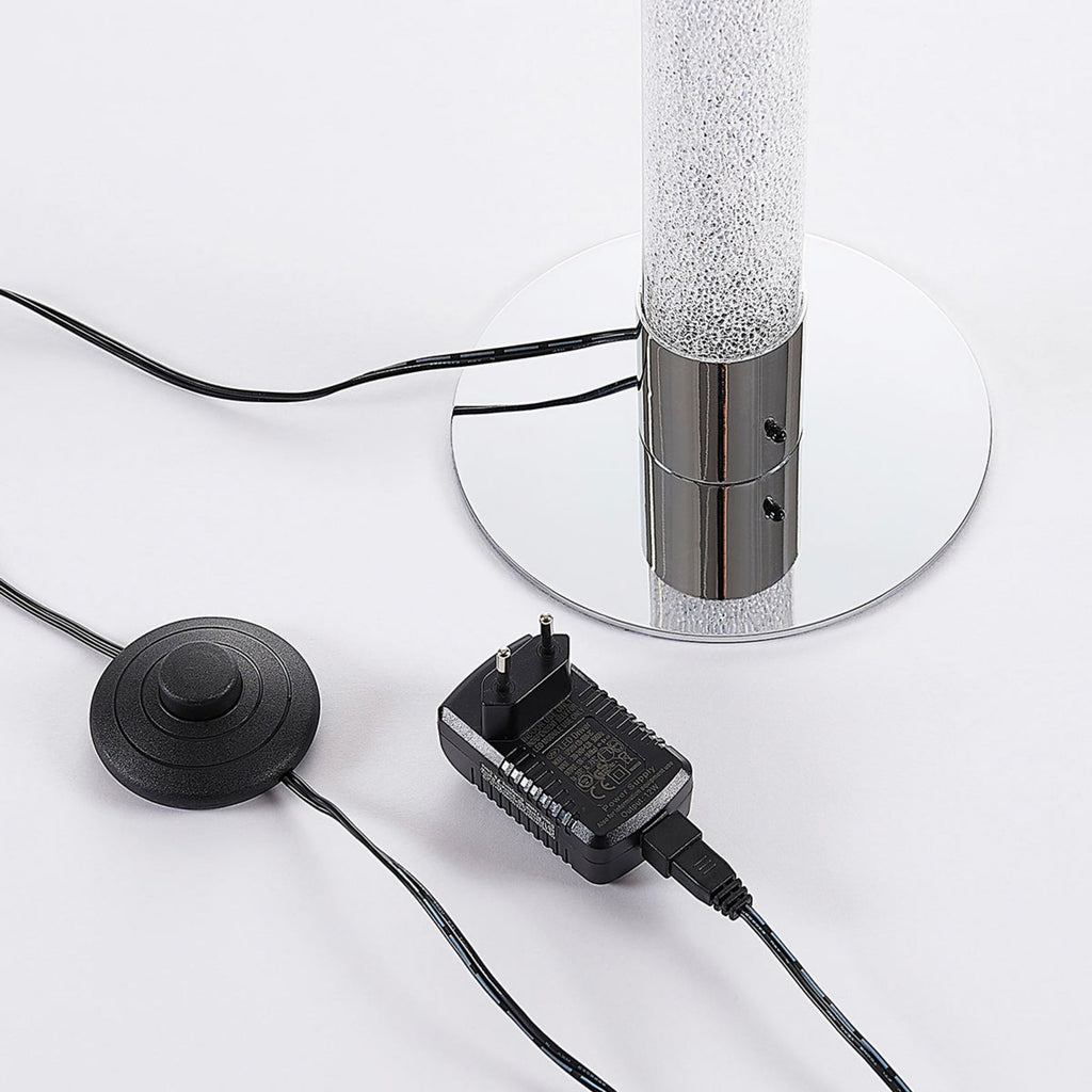 LED gulvlampe Hadis RGB dimbar med fjernkontroll 120 cm med lys i RGB farger