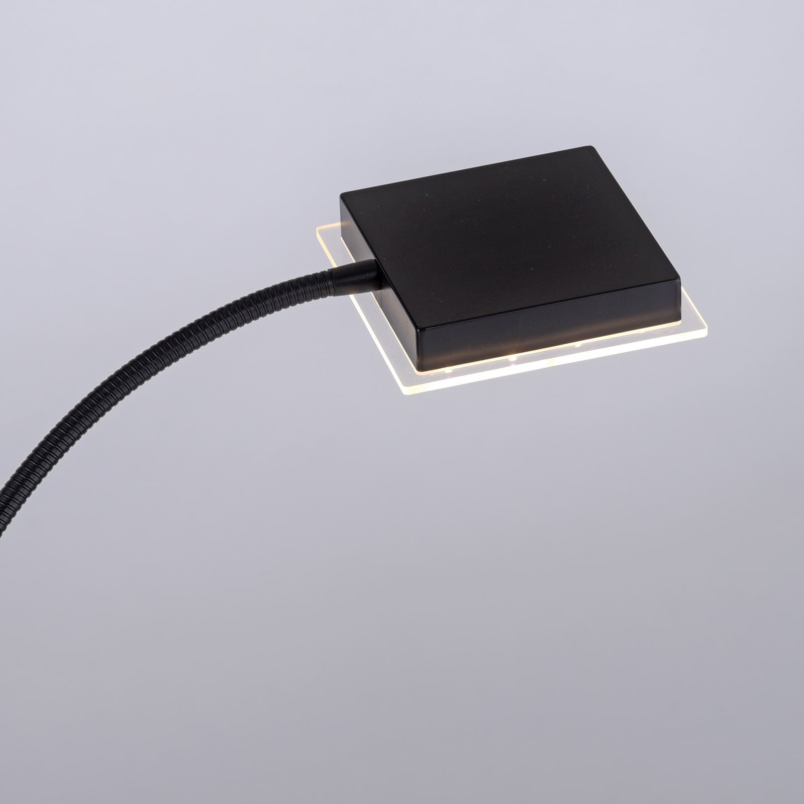 Detalj av LED gulvlampe Hans med leselampe kantet svart dimbar JUST LIGHT