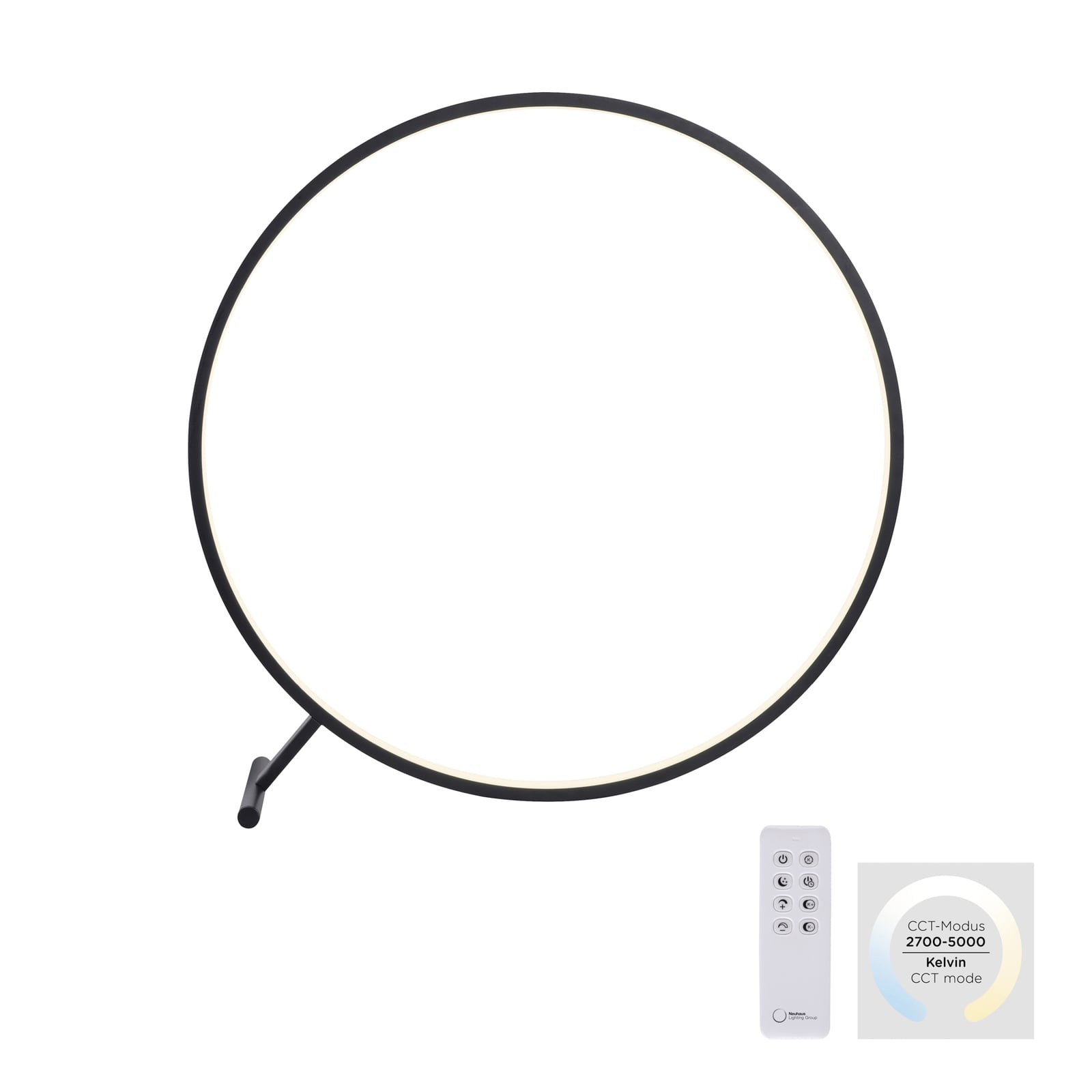 LED gulvlampe Hula CCT dimbar med fjernkontroll sideprofil