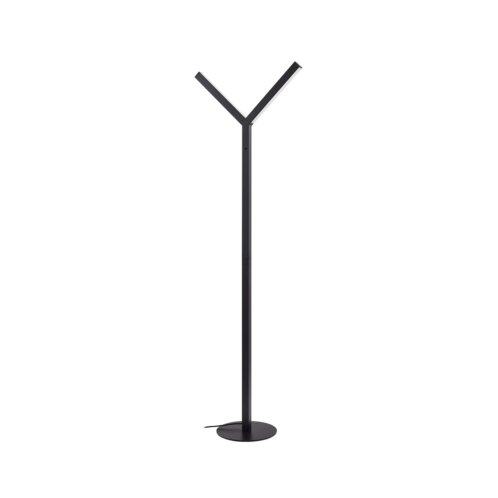 LED gulvlampe Ilian svart jern montert i stue