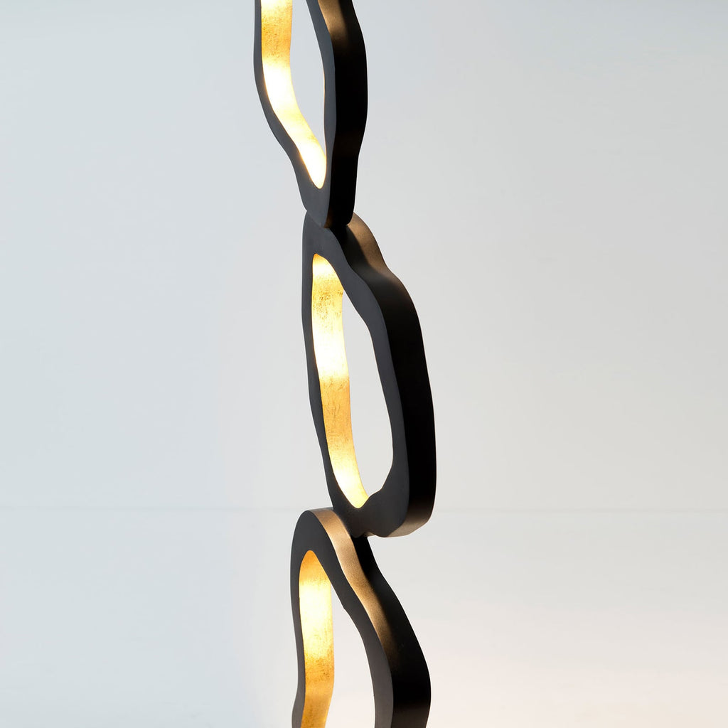 LED gulvlampe Infernale 5-lys dimbar jern 163 cm detalj av elementer