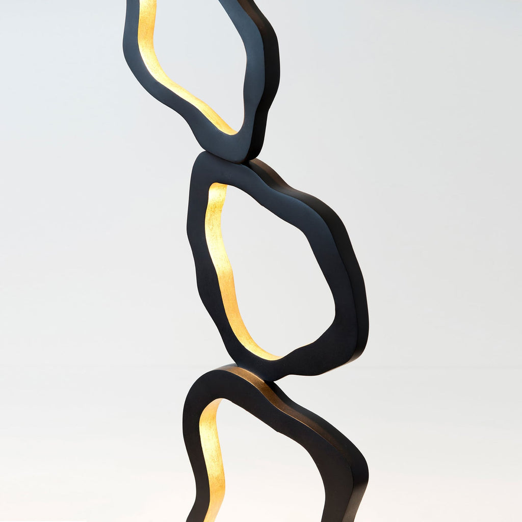 LED gulvlampe Infernale 5-lys dimbar jern 163 cm nærbilde av LED-lys