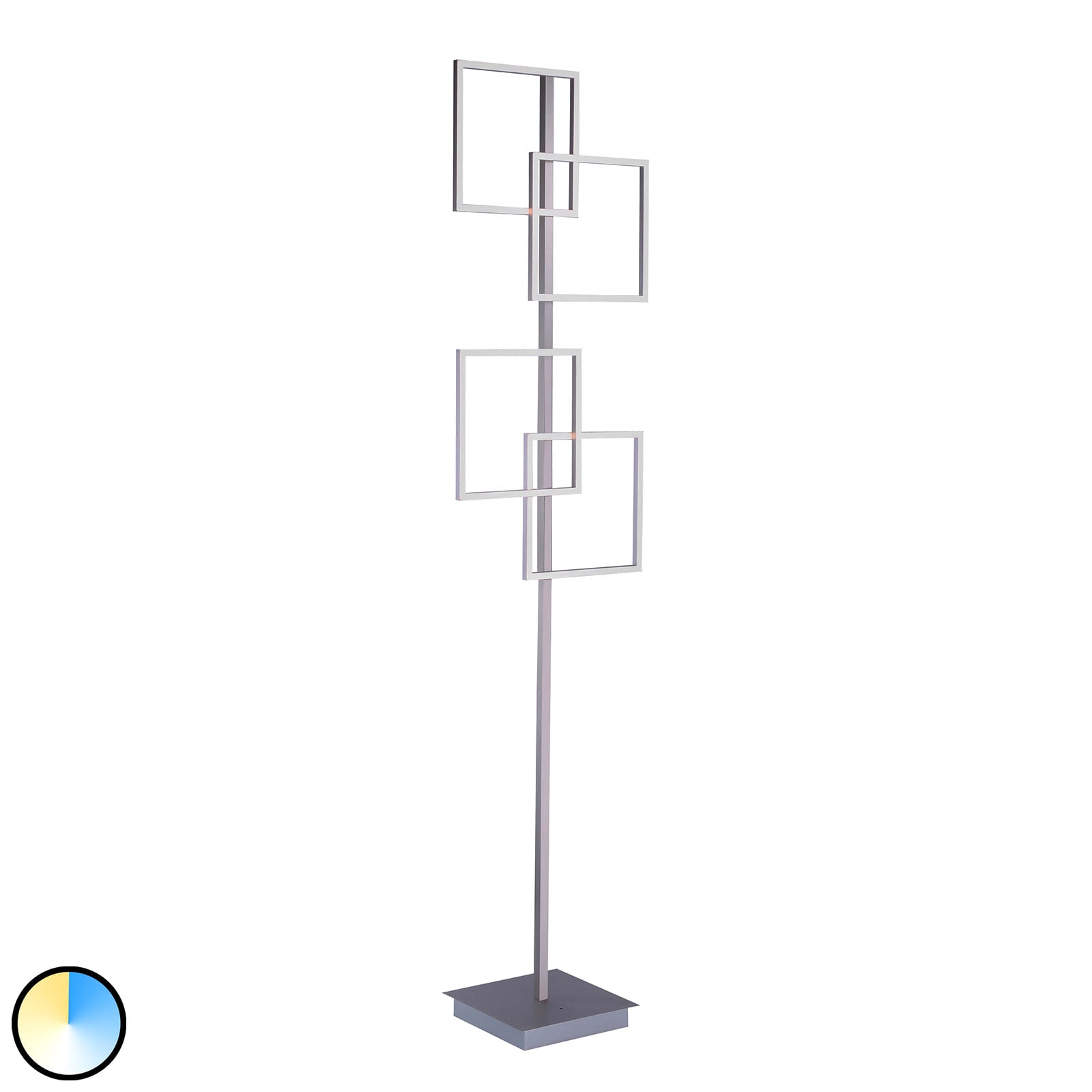 LED gulvlampe Inigo CCT dimbar med fjernkontroll grå forfra
