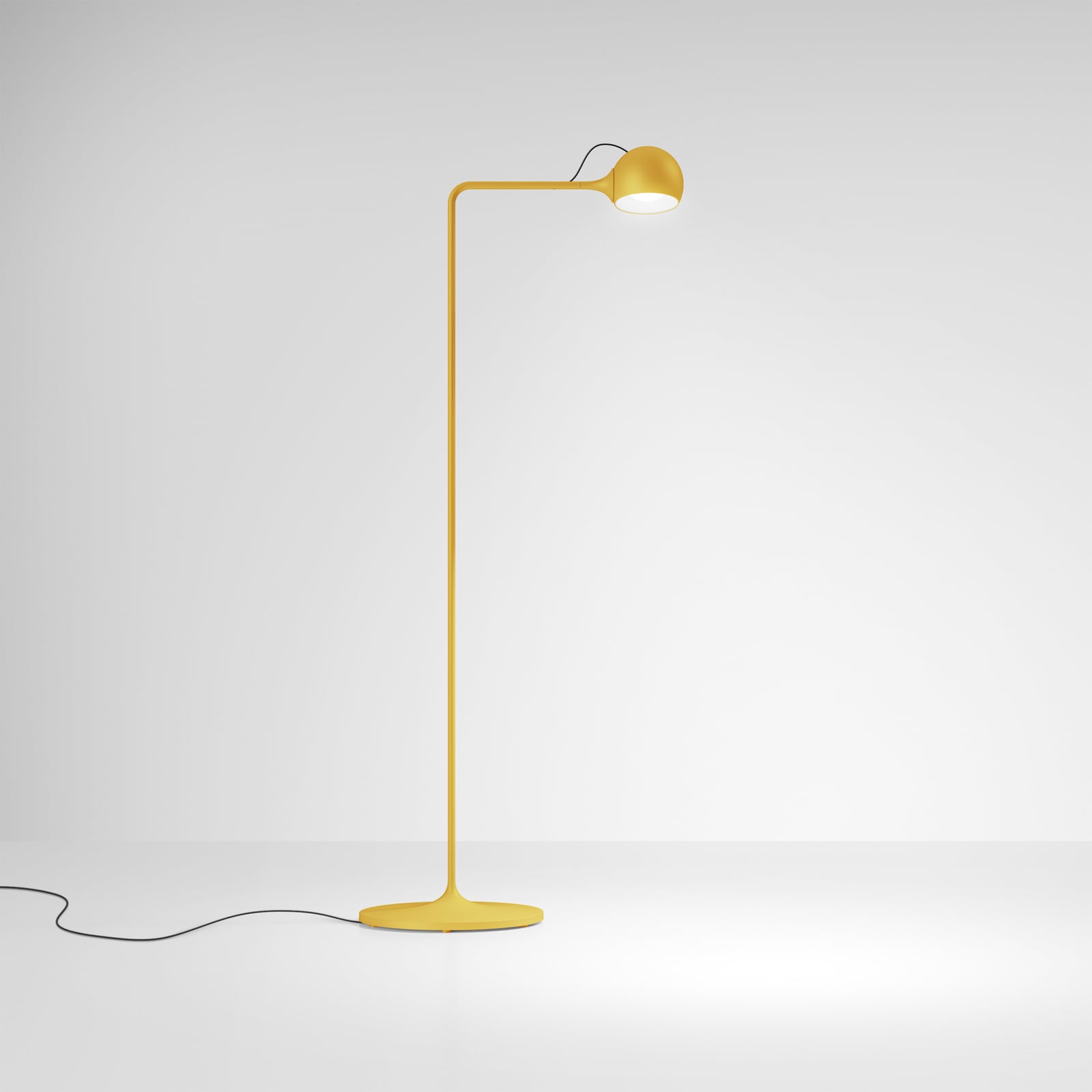 LED gulvlampe Ixa Reading dimbar gul aluminium 9W Artemide bakside