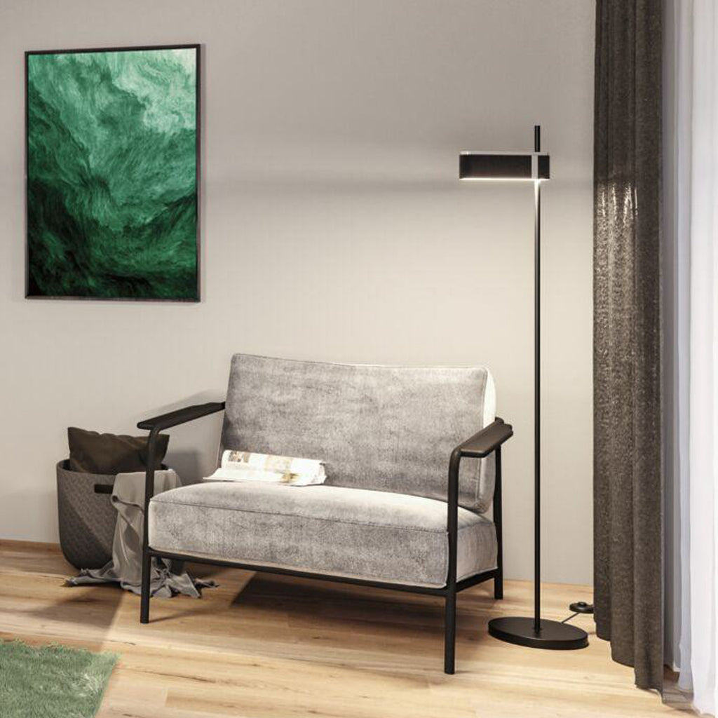LED gulvlampe Jagun filt antrasitt dimbar Ø39 cm bakside