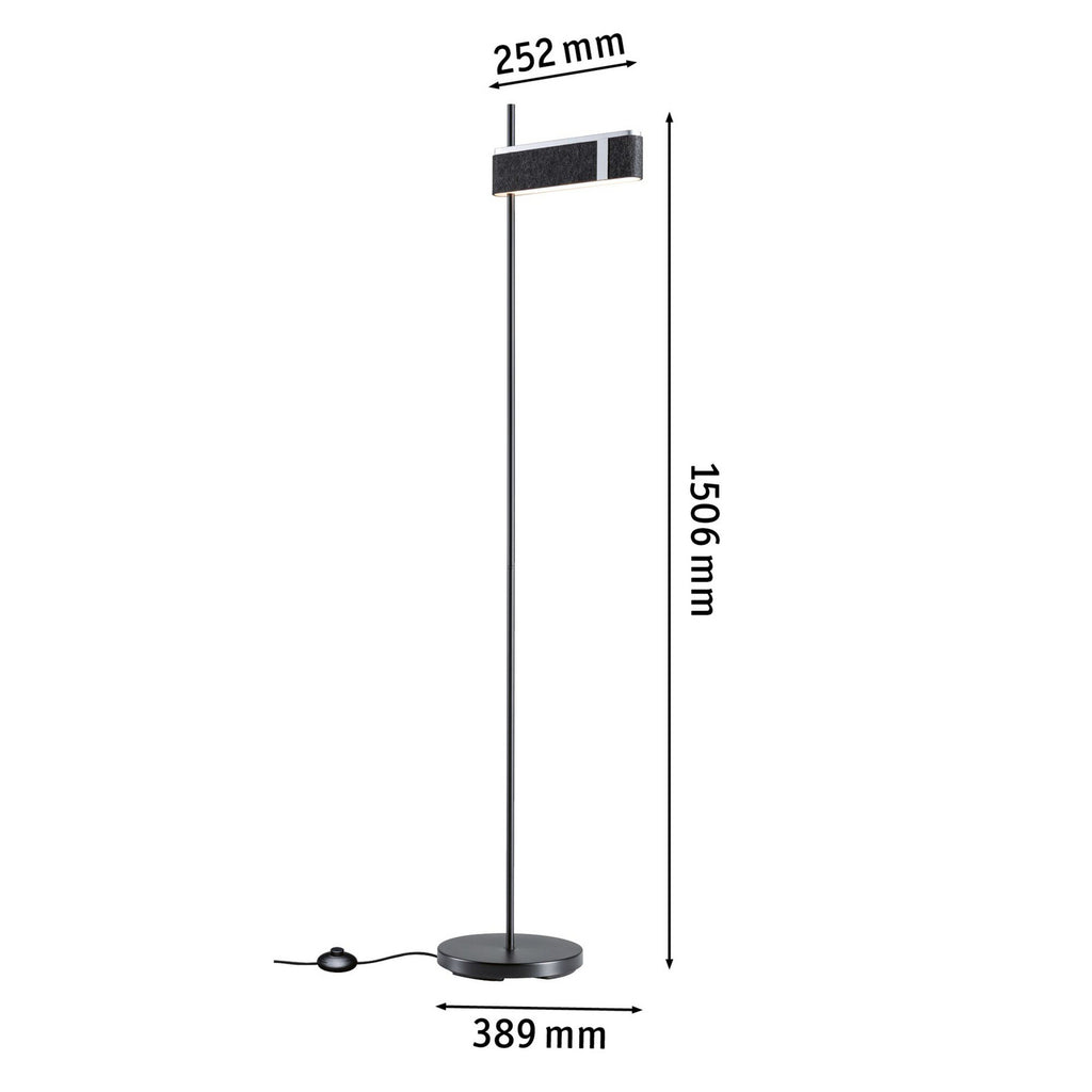 Montert LED gulvlampe Jagun filt CCT dimbar Zigbee antrasitt 151 cm i stue