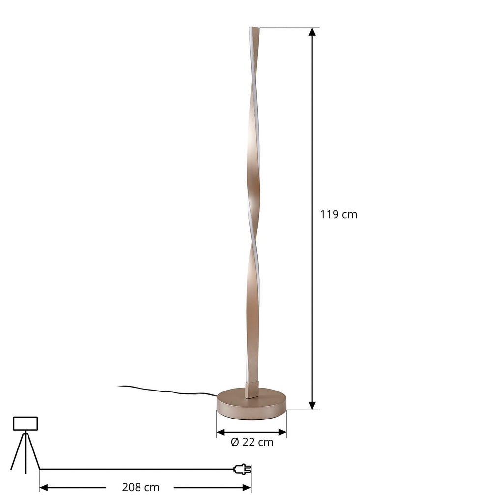 LED gulvlampe Jaren svart/brun 120 cm detalj av lampehode