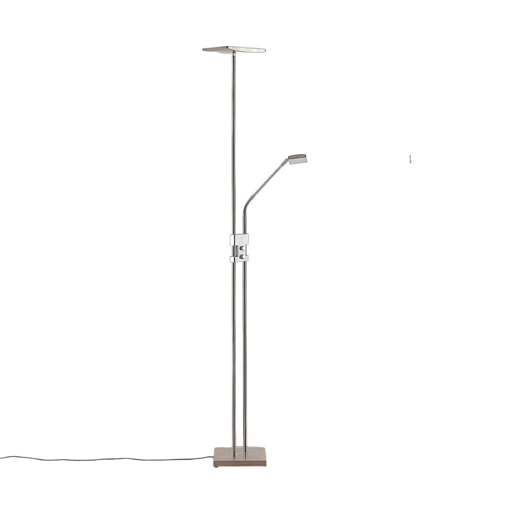 LED gulvlampe Jonne med lesearm dimbar nikkel nærbilde lesearm