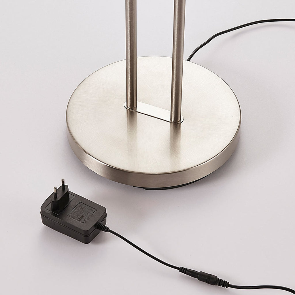 LED gulvlampe Jonne rund med lesearm dimbar nikkel 180 cm sideprofil
