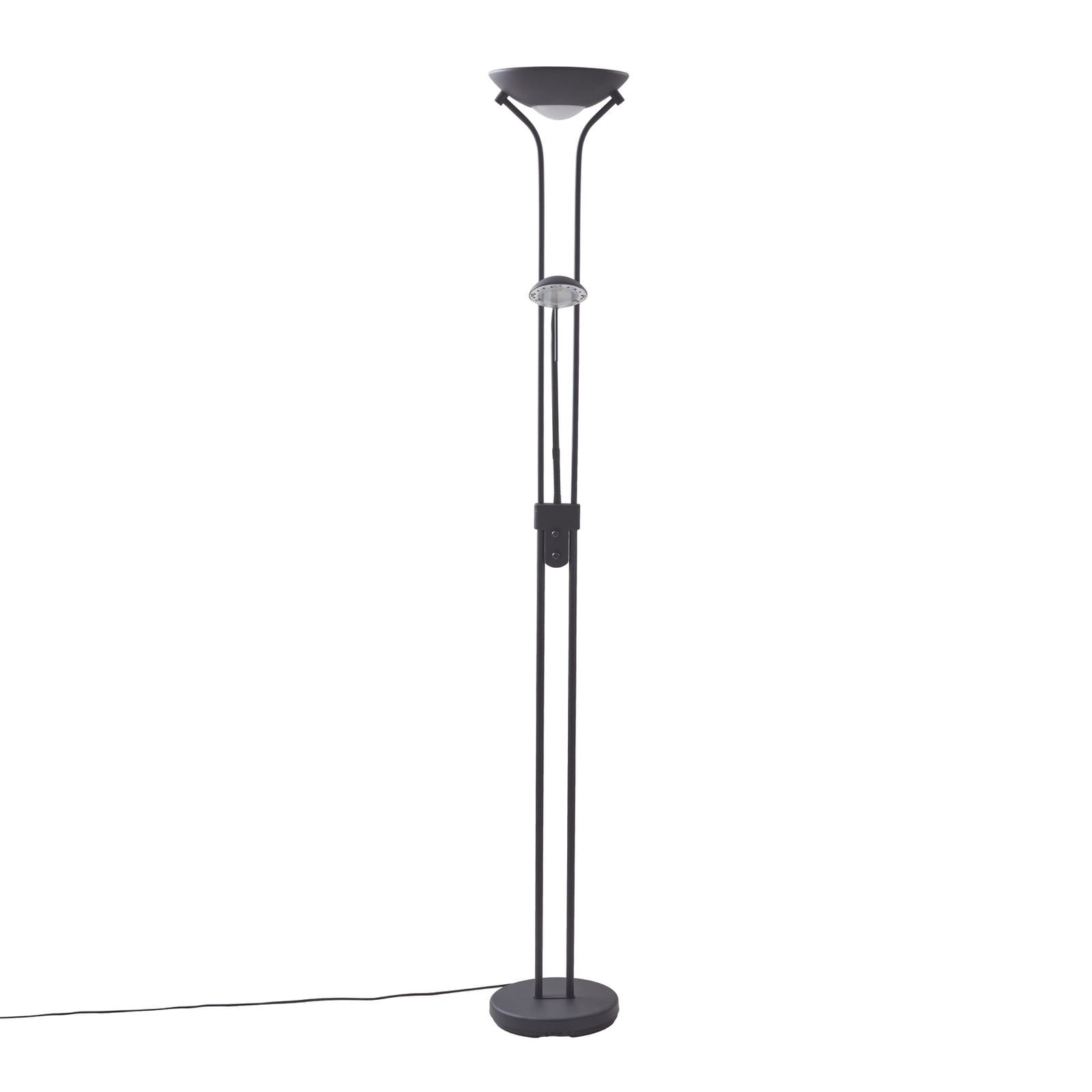 Detalj av LED gulvlampe Josefin med lesearm dimbar svart