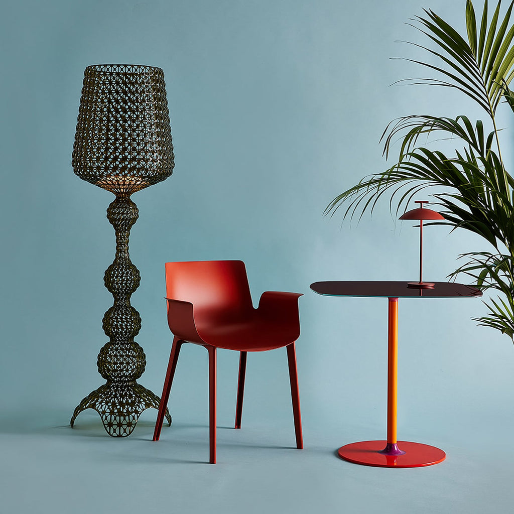 LED gulvlampe Kabuki dimbar svart forfra