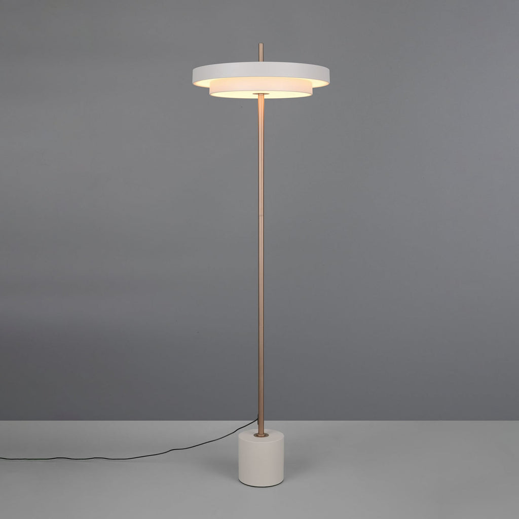 Detalj av LED gulvlampe Keaton lysgrå Ø40 cm 21W CCT dimbar touchbryter