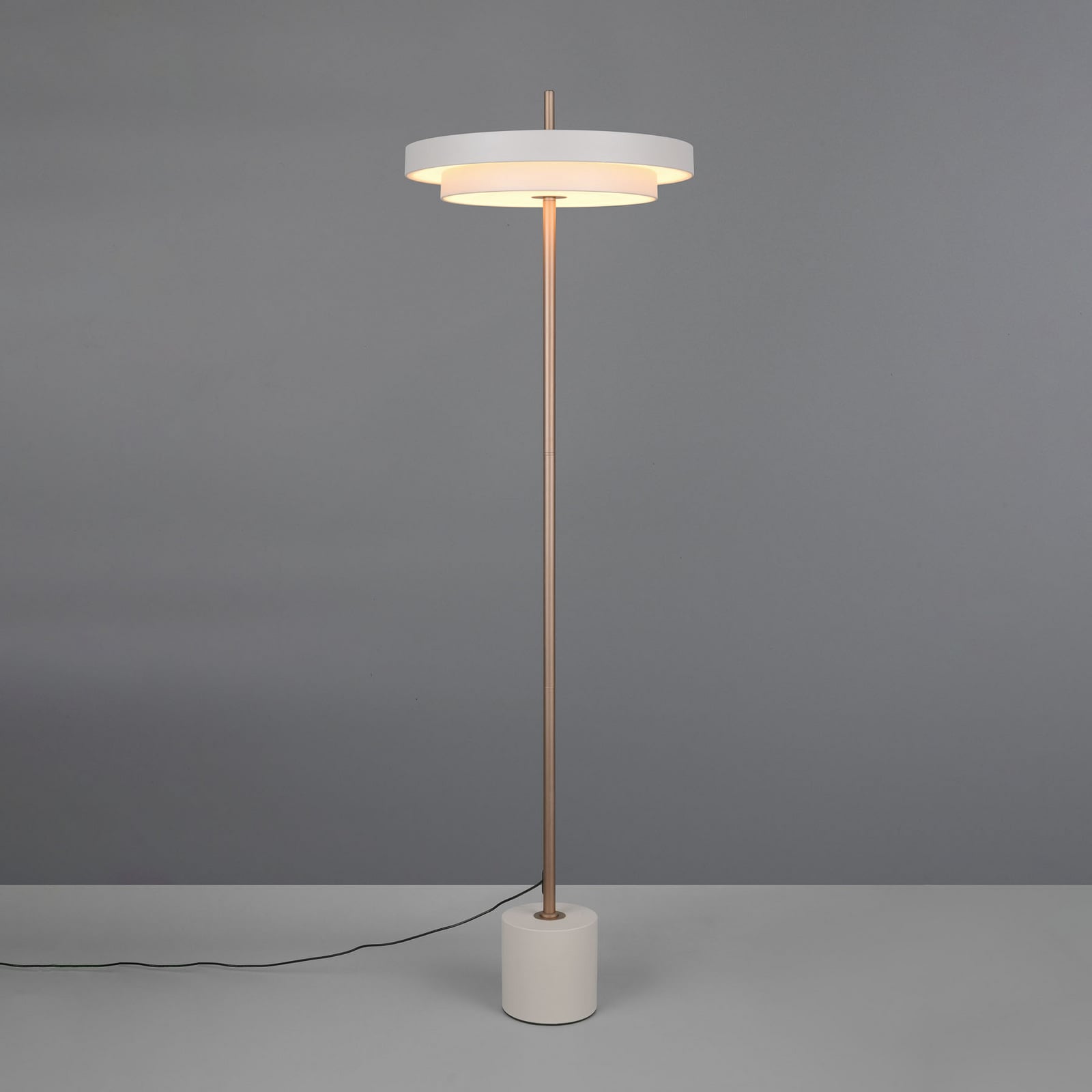 Detalj av LED gulvlampe Keaton lysgrå Ø40 cm 21W CCT dimbar touchbryter