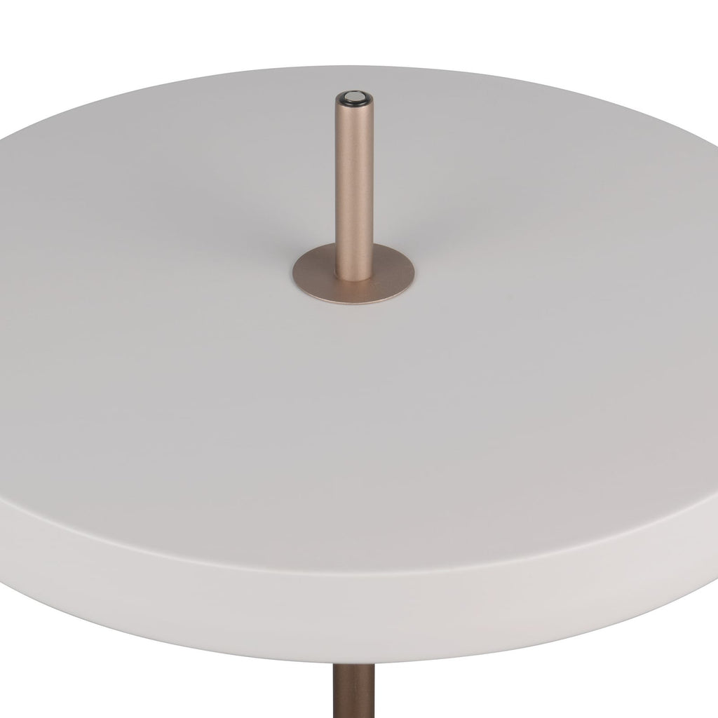 Nærbilde av LED gulvlampe Keaton lysgrå Ø40 cm 21W CCT dimbar metallmateriale