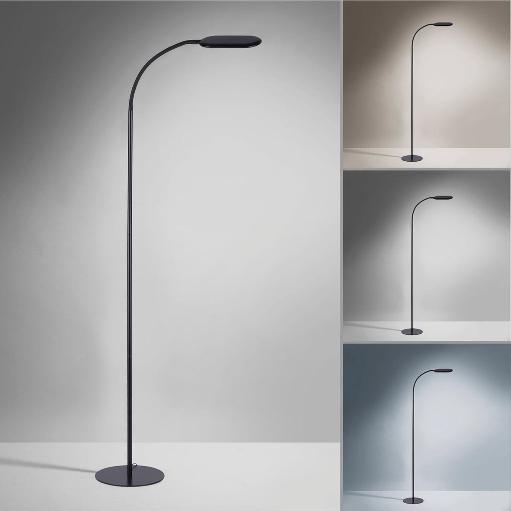 LED gulvlampe Kelly CCT dimbar svart med berøringsdimmer lysmodus varm hvit