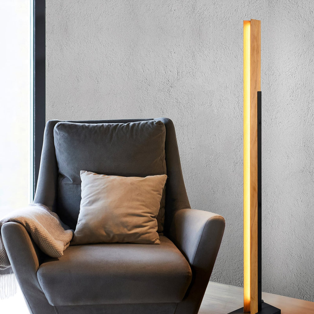 LED gulvlampe Kerala tre metall dimbar 120 cm 16W bakside