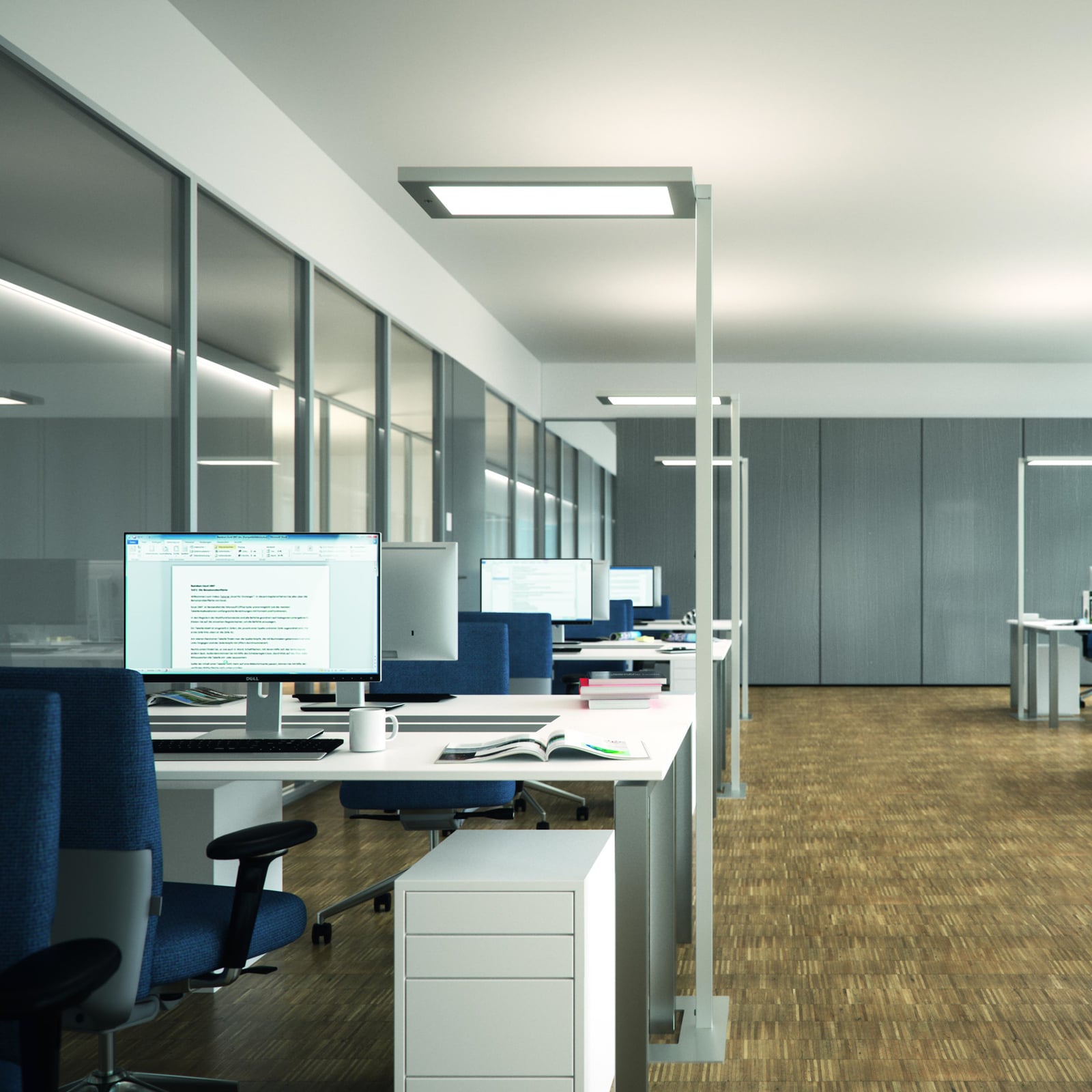 LED gulvlampe Lavigo Core DPS med bevegelsessensor 85W hvit forfra