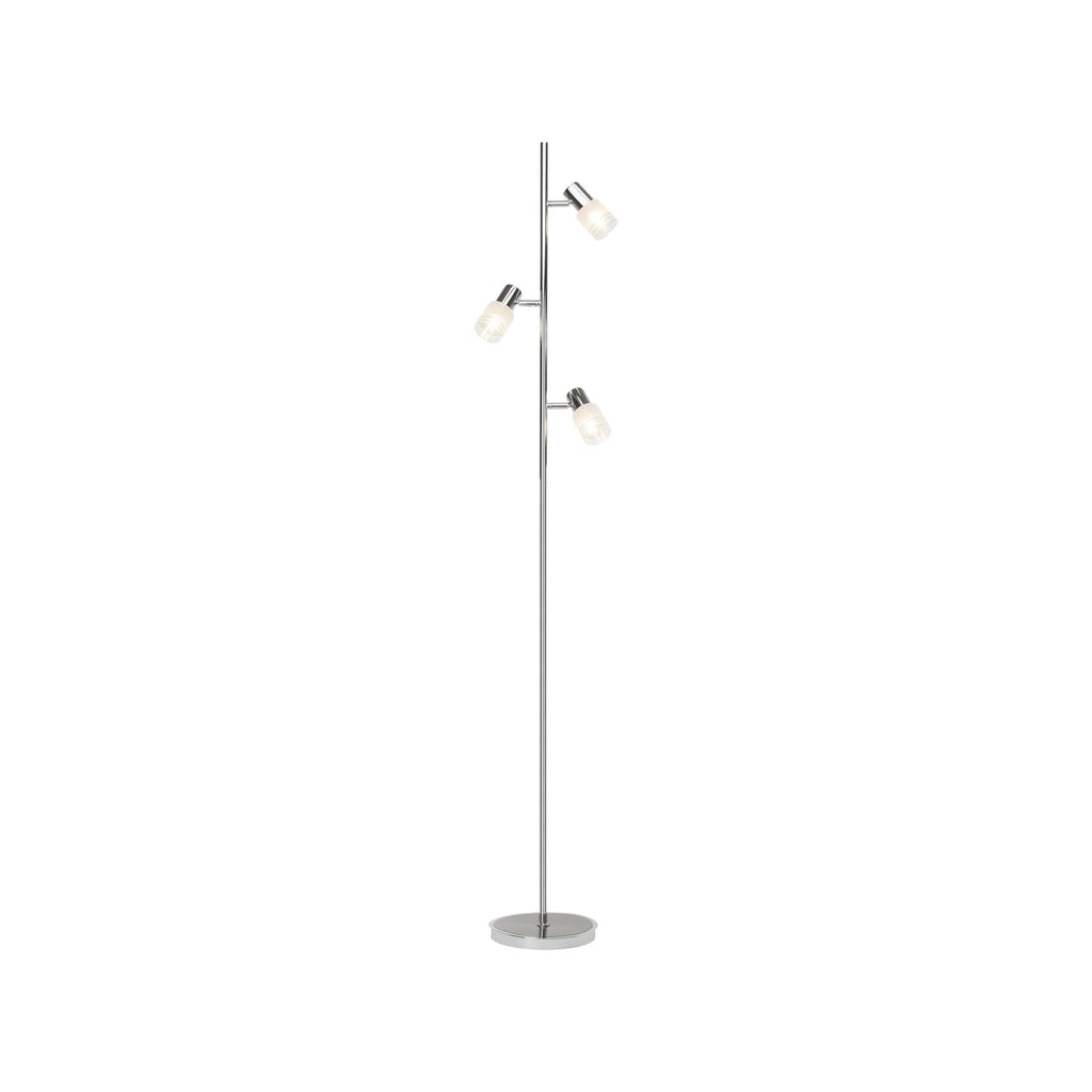 LED gulvlampe Lea 3-lys krom metall E14 157,5 cm nærbilde av lyskilder