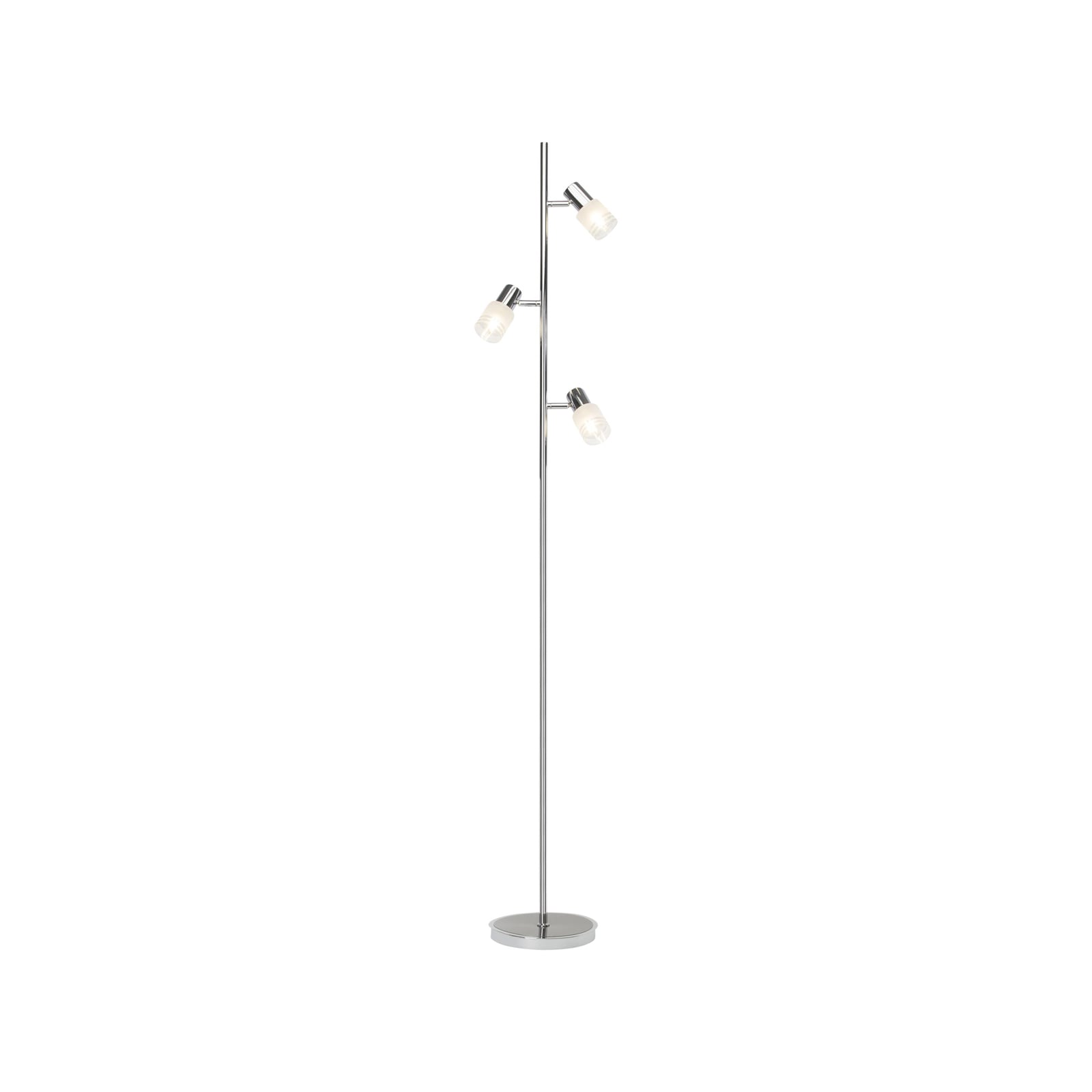 LED gulvlampe Lea 3-lys krom metall E14 157,5 cm nærbilde av lyskilder