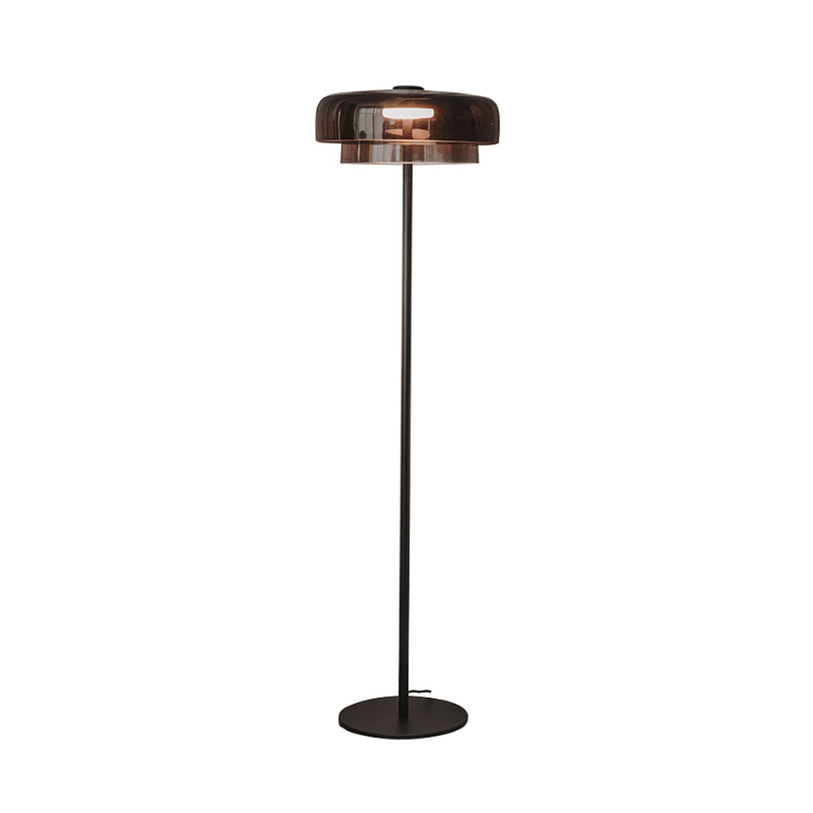Detalj av LED gulvlampe Levels dimbar CCT røykglass