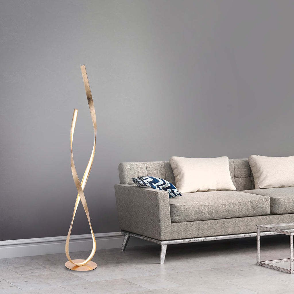 LED gulvlampe Linda dimbar gull bakside