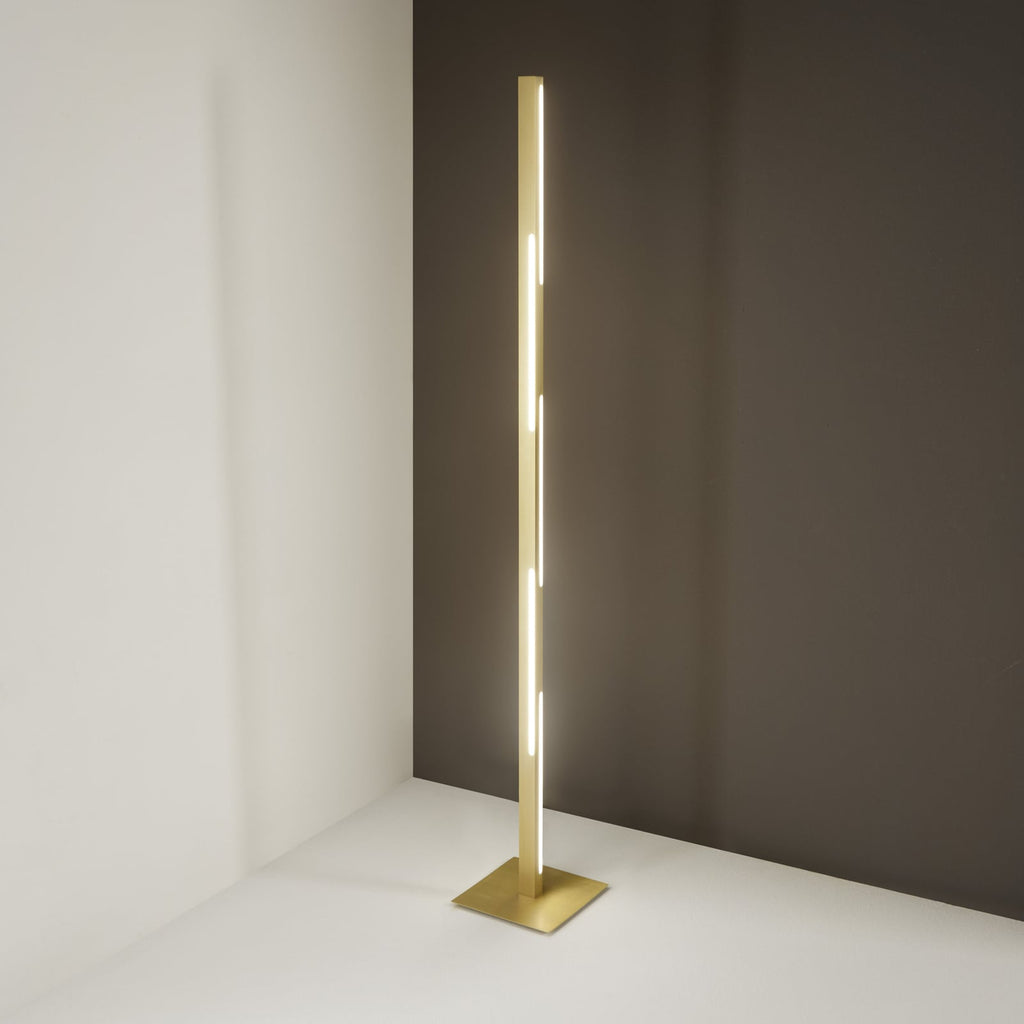 Detalj av LED gulvlampe Ling dimbar messing metall 165 cm