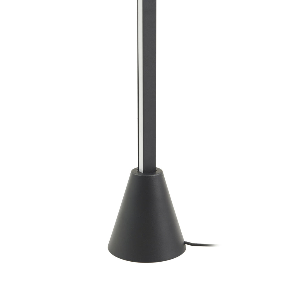 LED-gulvlampe Linija svart aluminium dimbar dimmer knapp