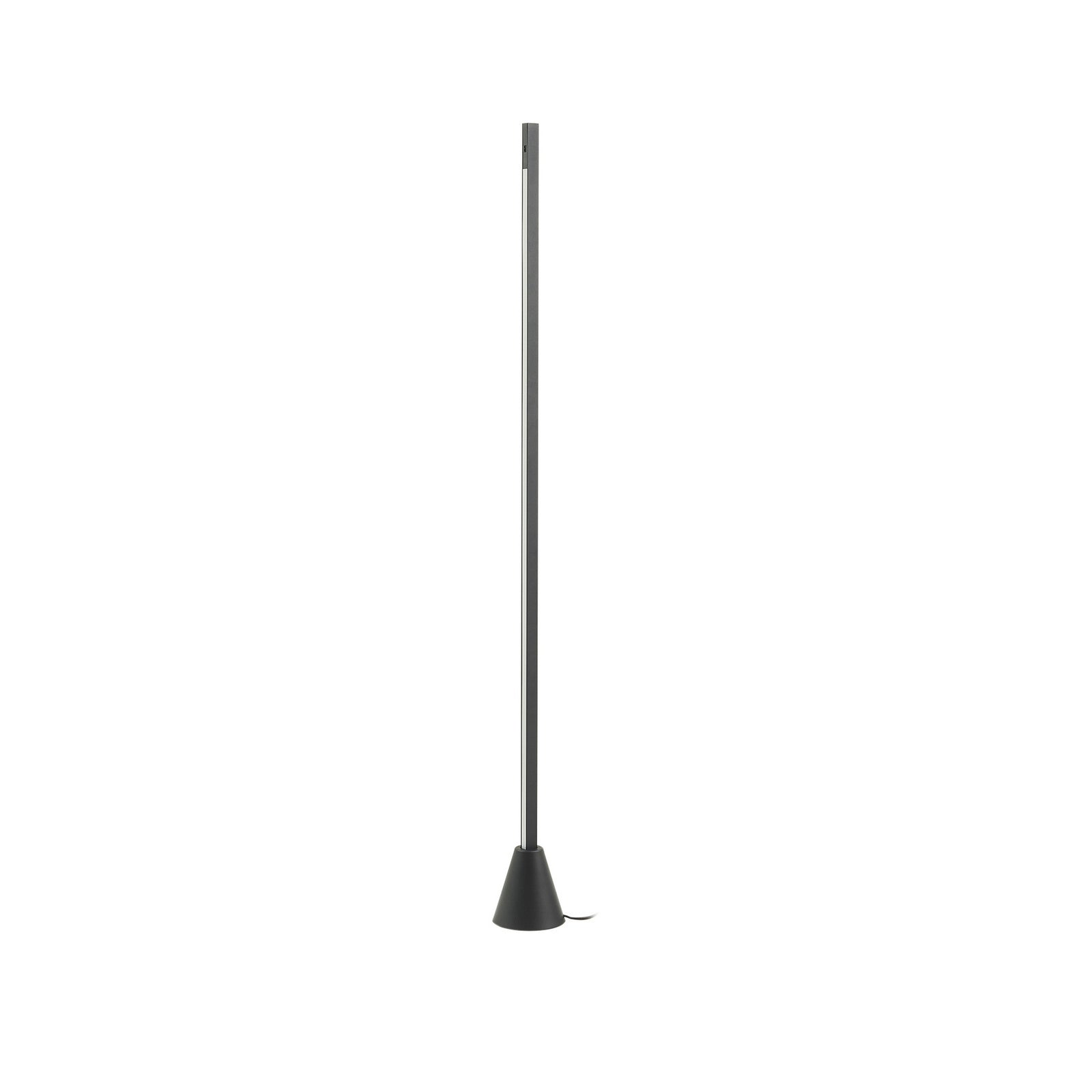 LED-gulvlampe Linija svart aluminium dimbar montert i rom