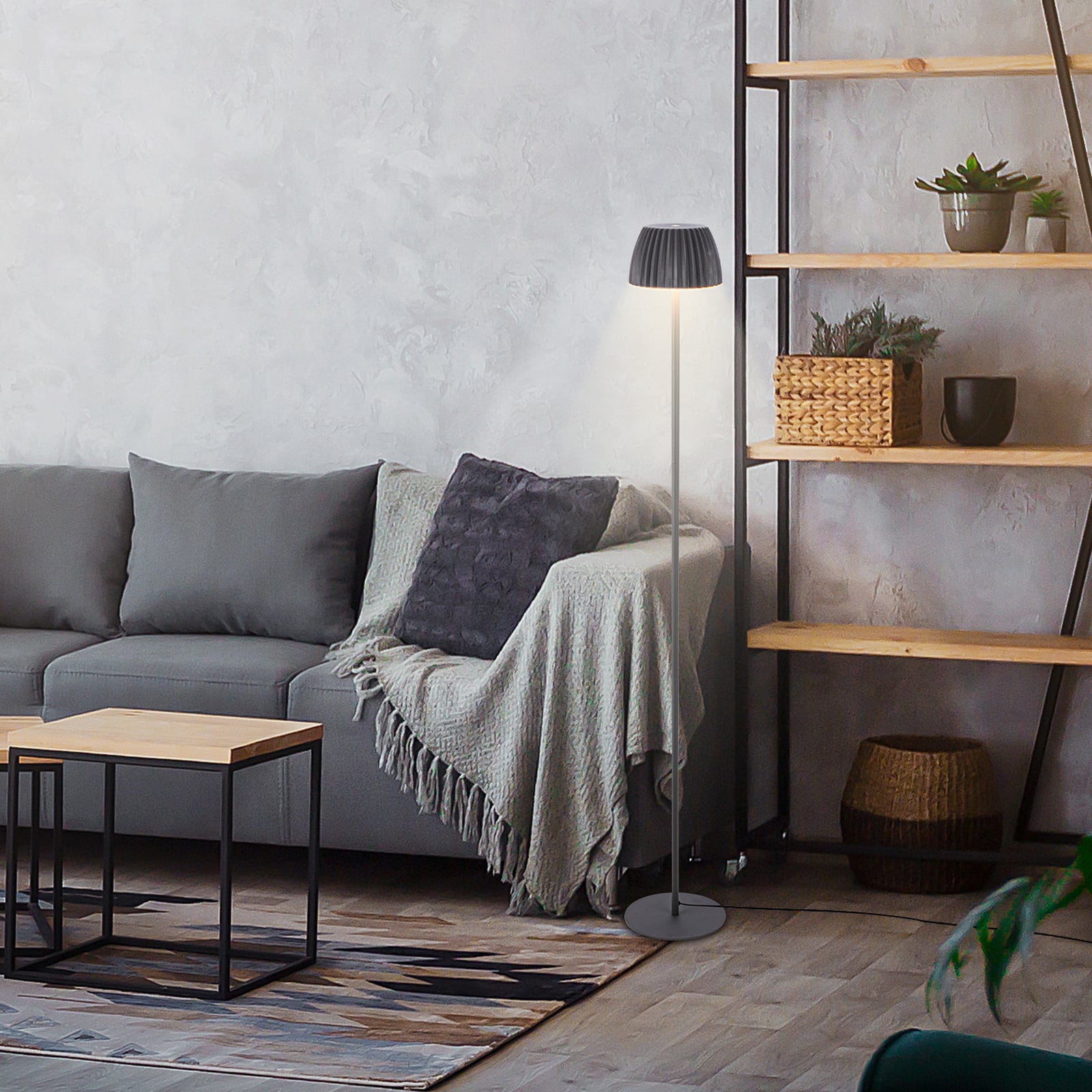 LED-gulvlampe Loca antrasitt dimbar bakside