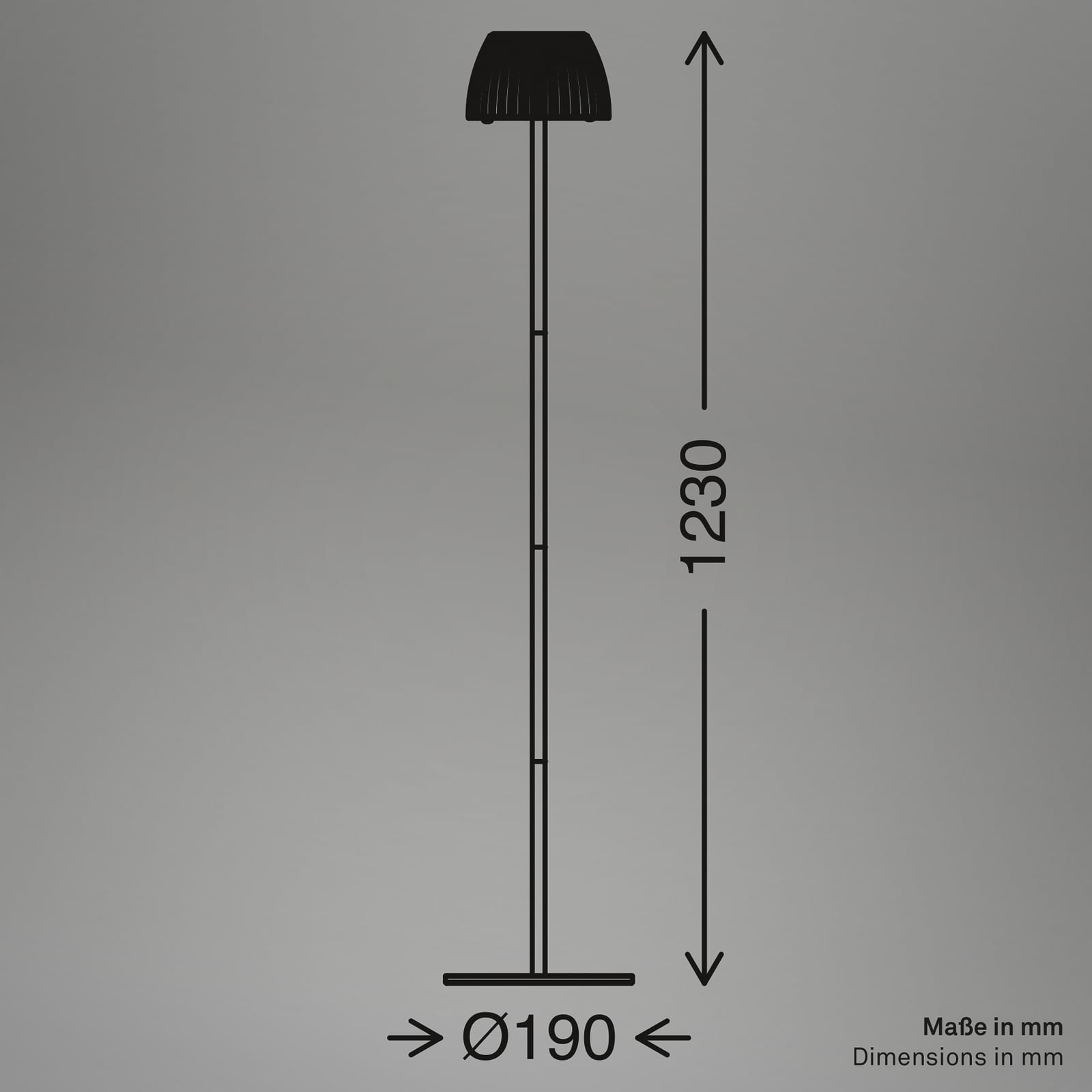 LED-gulvlampe Loca antrasitt dimbar detalj