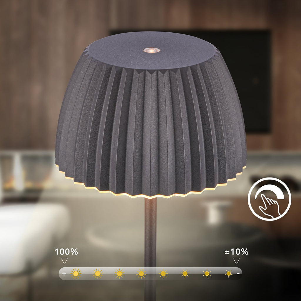 LED-gulvlampe Loca antrasitt dimbar lyser opp