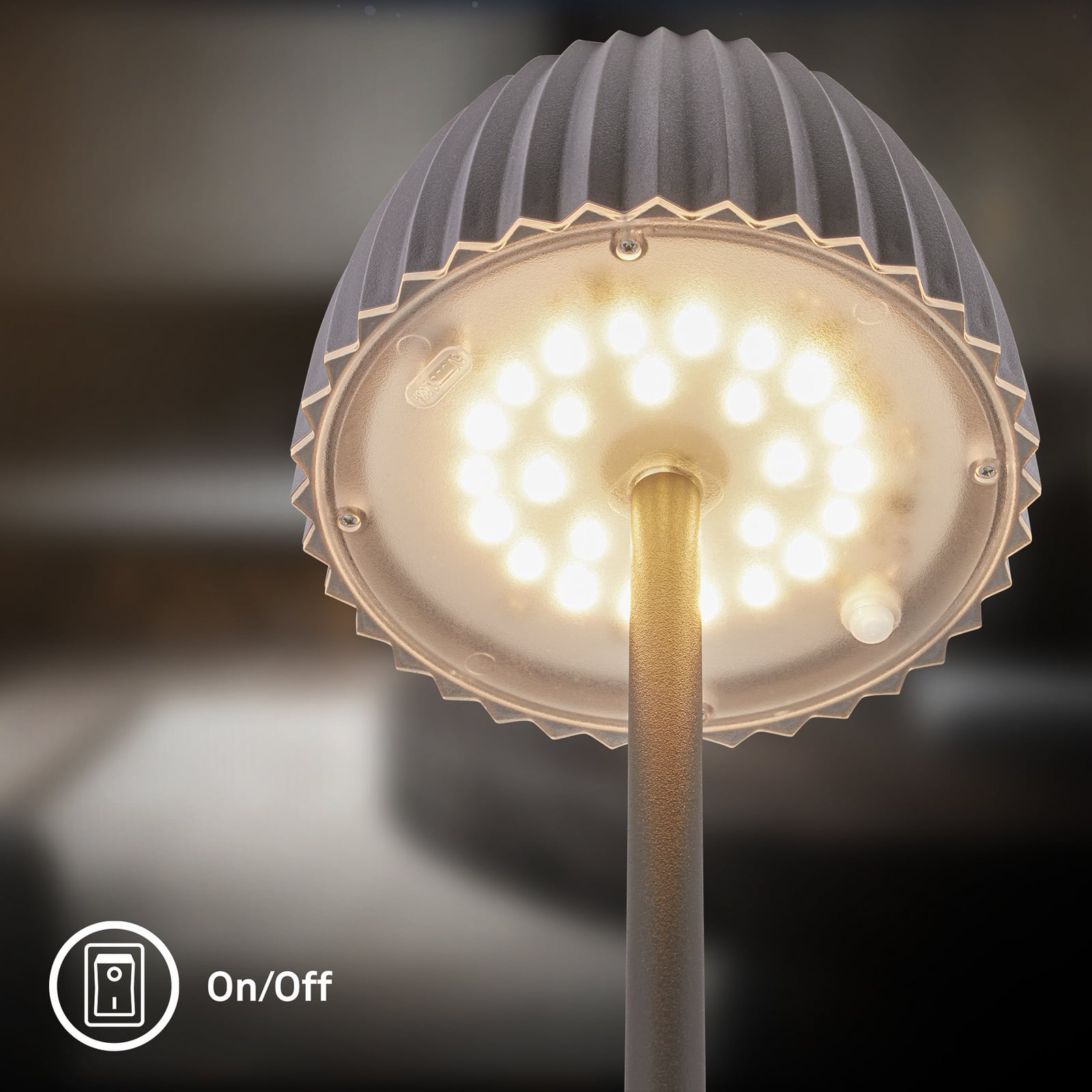 LED-gulvlampe Loca antrasitt dimbar stilren design