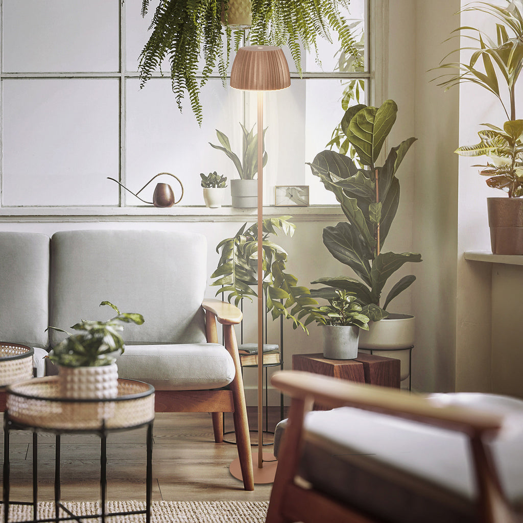 LED gulvlampe Loca dimbar brun bakside
