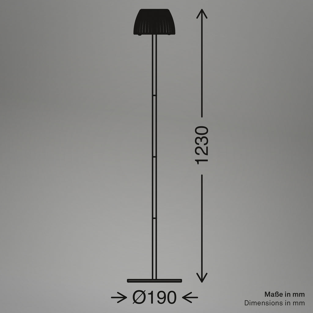 LED gulvlampe Loca dimbar brun detalj av skjerm