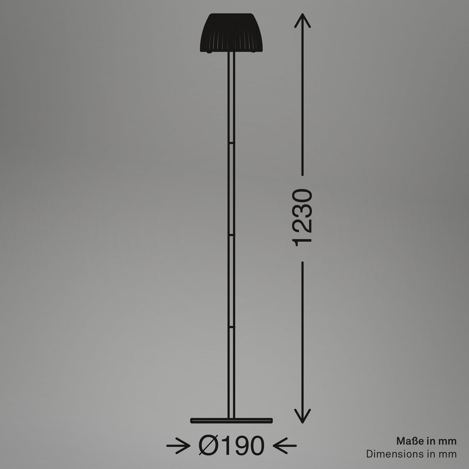 LED gulvlampe Loca dimbar brun detalj av skjerm