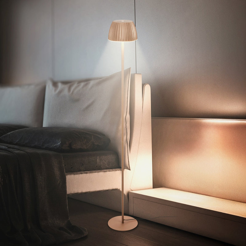 LED gulvlampe Loca dimbar brun forfra