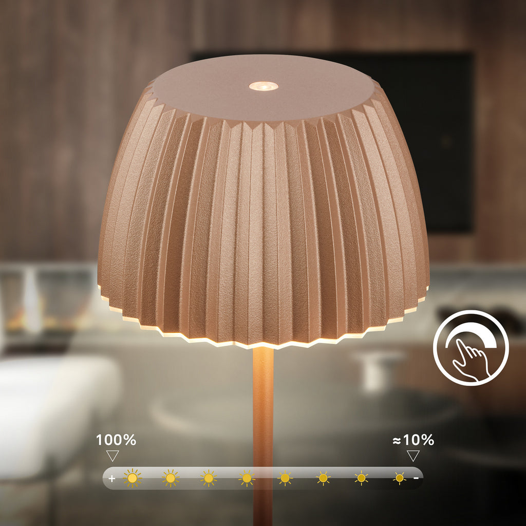 LED gulvlampe Loca dimbar brun sideprofil