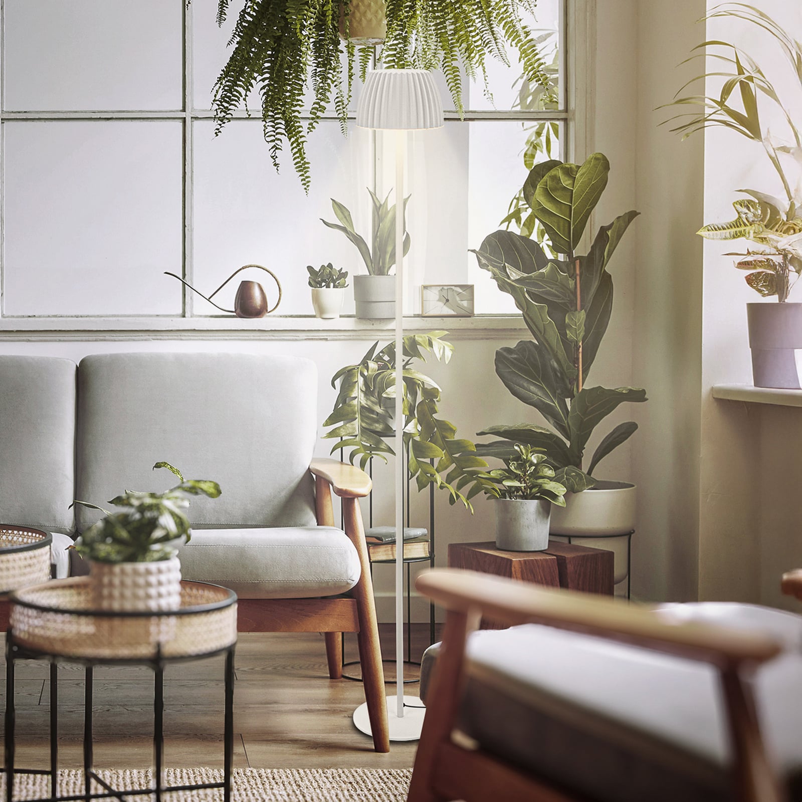 LED gulvlampe Loca oppladbar hvit berøringsdimmer bakside