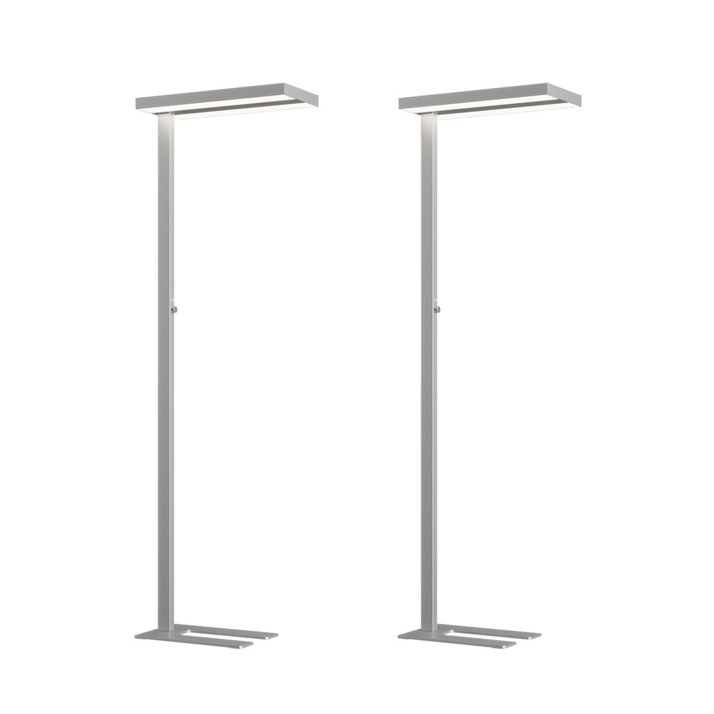 LED gulvlampe Logan Basic 2er-sett sølv forfra