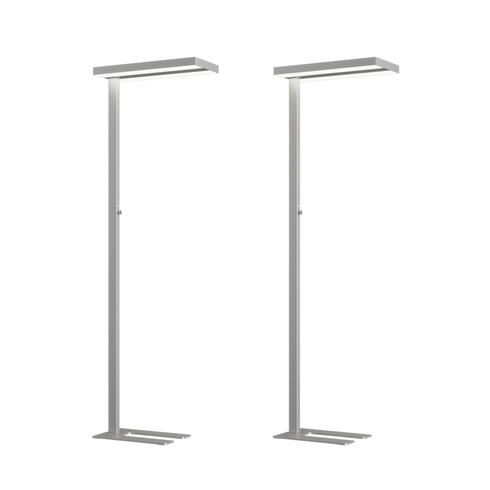 LED gulvlampe Logan Basic 2er-sett sølv forfra
