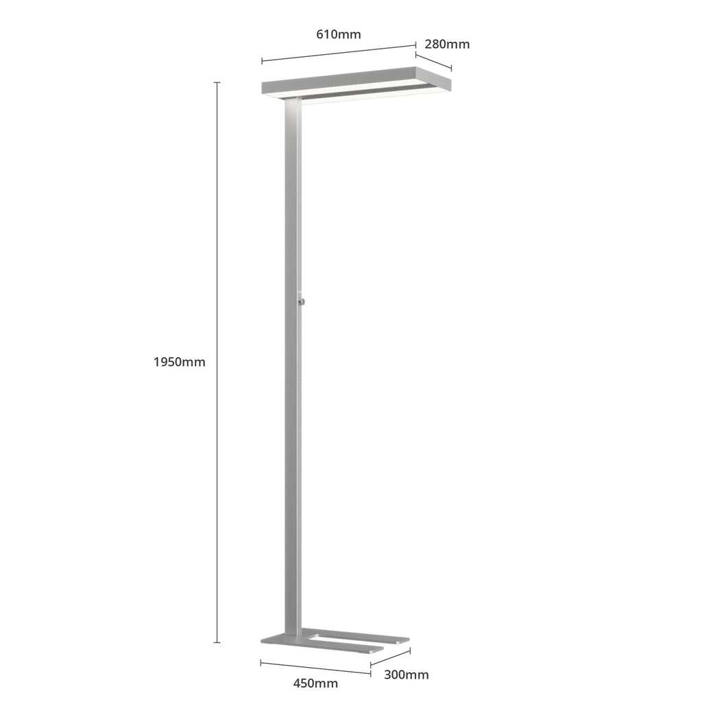 LED gulvlampe Logan Basic 2er-sett sølv detalj av fot