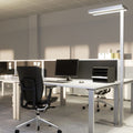 LED gulvlampe Logan Neo dimbar sølv aluminium forfra