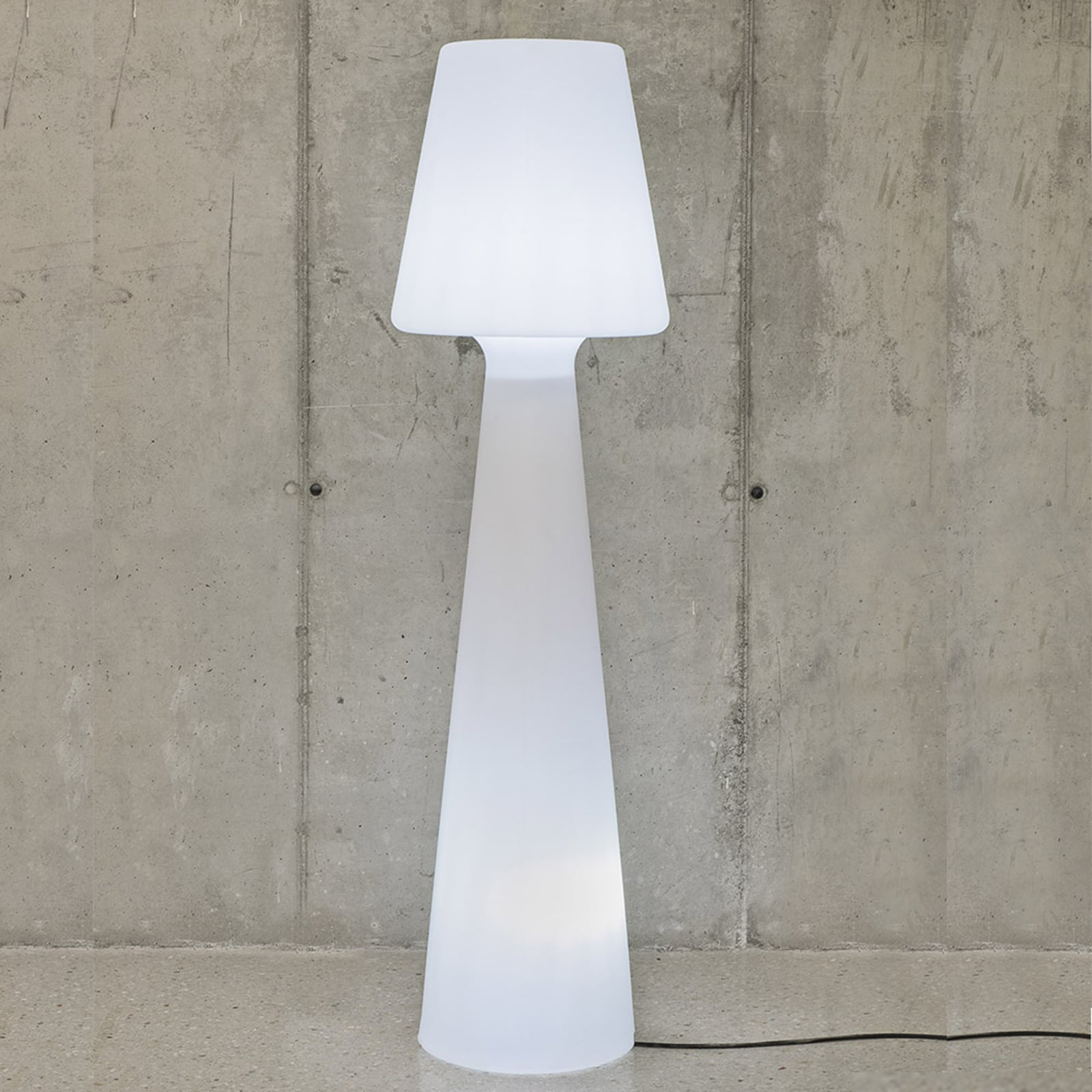 LED gulvlampe Lola hvit plast forfra