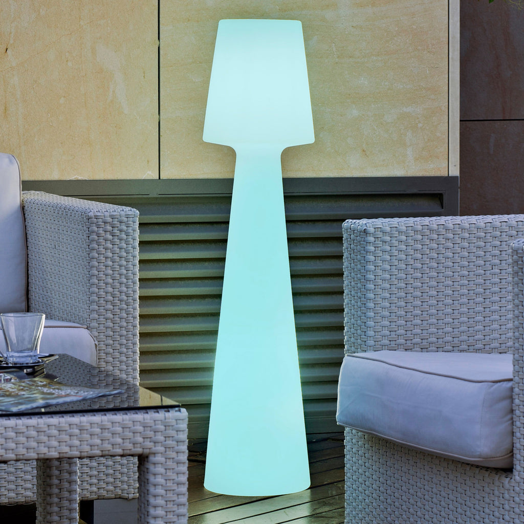 LED gulvlampe Lola oppladbar RGB dimbar 110 cm IP65 forfra