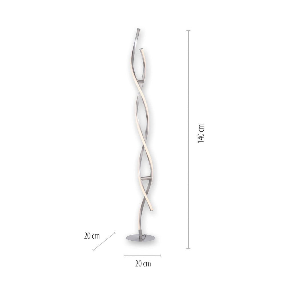 Smart hjem integrasjon med LED gulvlampe LOLAsmart Swing dobbeltheliks RGB CCT dimbar